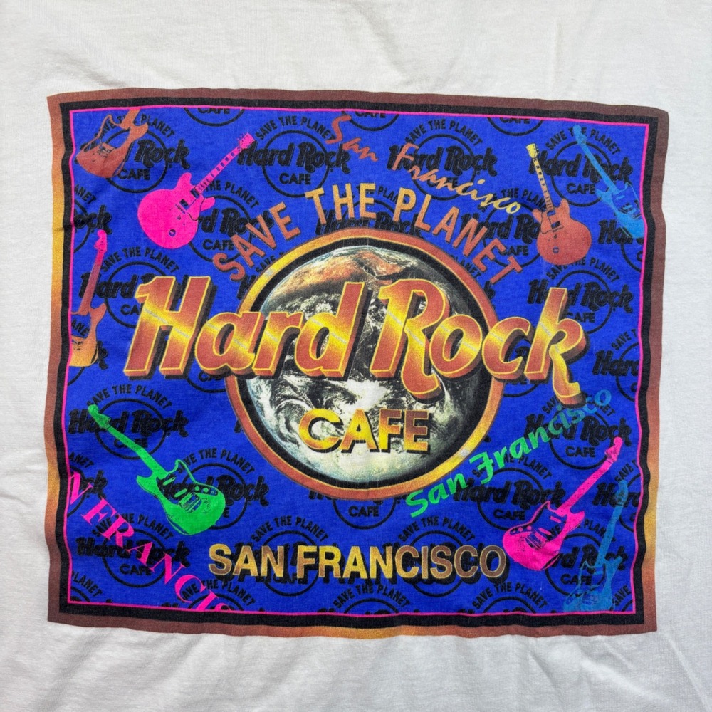 VTG 90s Single Stitch White Hard Rock Cafe San Fran Men's Size Large - Picture 5 of 9